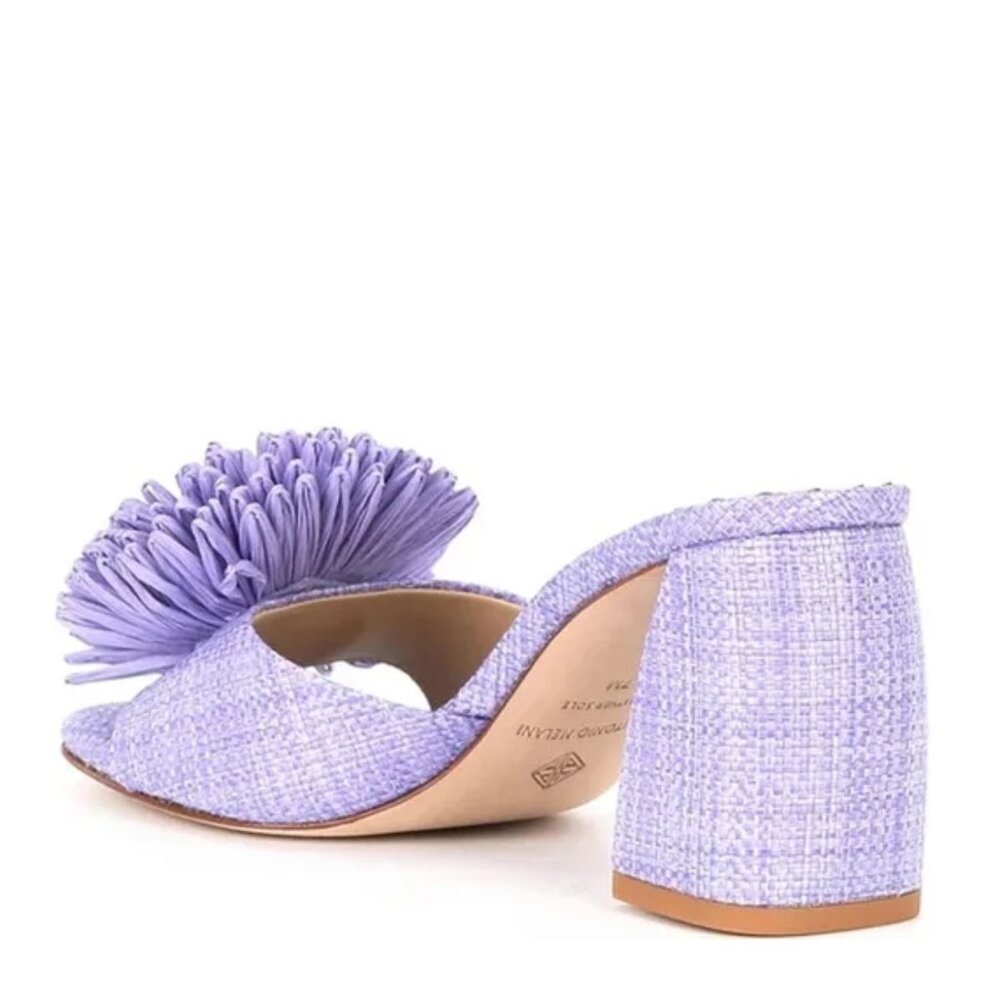NEW Antonio Melani Glora Raffia Flower Dress Sandal in Wisteria Purple Sz. 6 - Picture 3 of 3